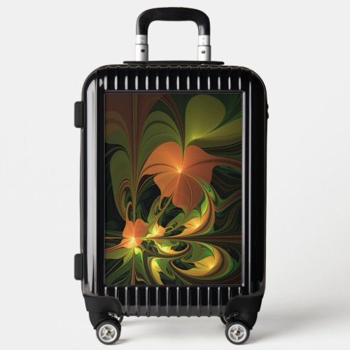 Fantasy Plant Abstract Green Rust Brown Fractal Luggage