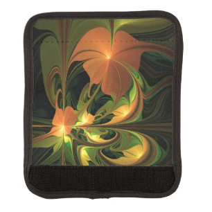 Fantasy Plant Abstract Green Rust Brown Fractal Luggage Handle Wrap