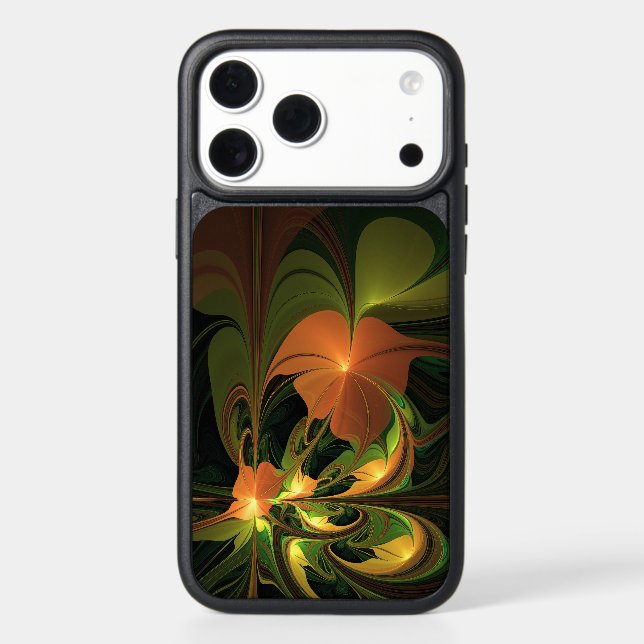 Fantasy Plant Abstract Green Rust Brown Fractal Otterbox iPhone Case (Back)