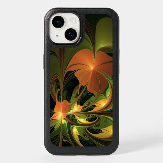 Fantasy Plant Abstract Green Rust Brown Fractal Otterbox iPhone Case (Back)
