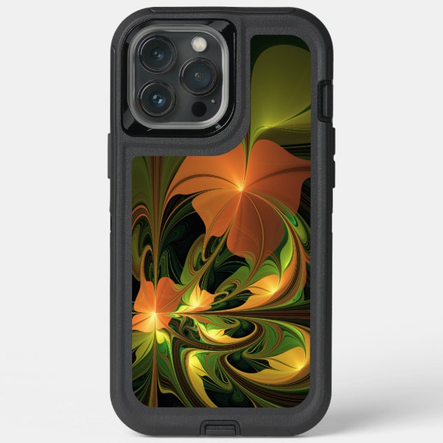 Fantasy Plant Abstract Green Rust Brown Fractal Otterbox iPhone Case (Back)
