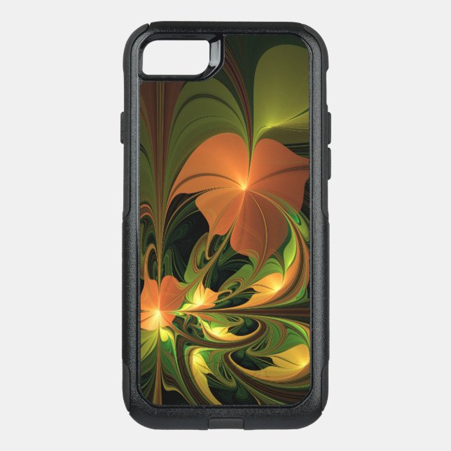 Fantasy Plant Abstract Green Rust Brown Fractal Otterbox iPhone Case (Back)