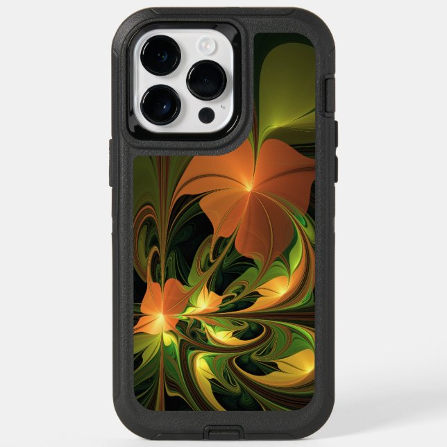 Fantasy Plant Abstract Green Rust Brown Fractal Otterbox iPhone Case (Back)