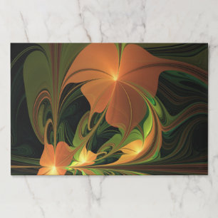 Fantasy Plant Abstract Green Rust Brown Fractal Paper Pad