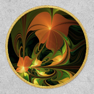 Fantasy Plant Abstract Green Rust Brown Fractal Patch