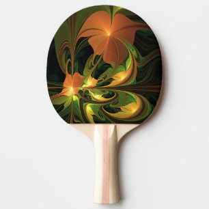 Fantasy Plant Abstract Green Rust Brown Fractal Ping Pong Paddle