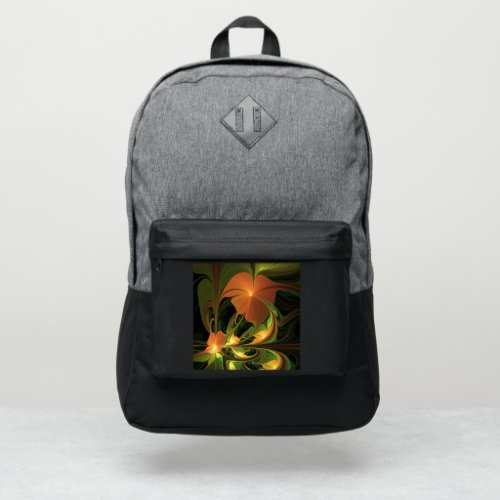 Fantasy Plant Abstract Green Rust Brown Fractal Port Authority® Backpack