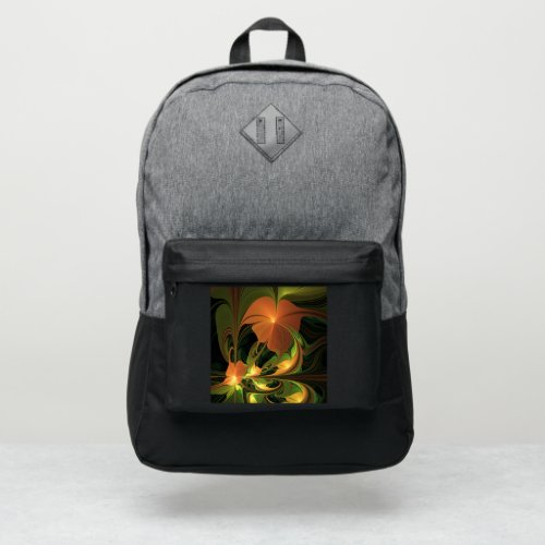Fantasy Plant Abstract Green Rust Brown Fractal Port Authority Backpack