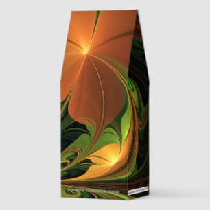 Fantasy Plant Abstract Green Rust Brown Fractal Roasted Coffee