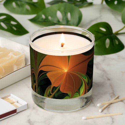 Fantasy Plant Abstract Green Rust Brown Fractal Scented Candle
