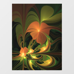 Fantasy Plant Abstract Green Rust Brown Fractal Wall Decal