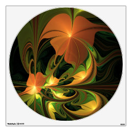 Fantasy Plant Abstract Green Rust Brown Fractal Wall Decal