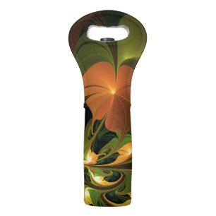 Fantasy Plant Abstract Green Rust Brown Fractal Wine Bag