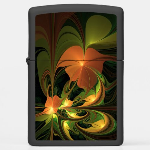 Fantasy Plant Abstract Green Rust Brown Fractal Zippo Lighter