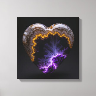 Fantasy Plume Agate Heart Canvas Print