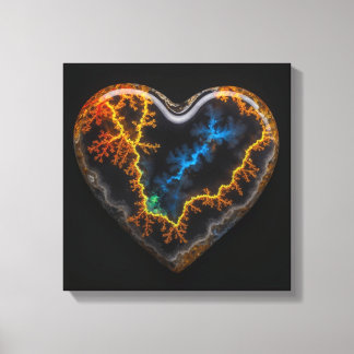 Fantasy Plume Agate Heart Canvas Print