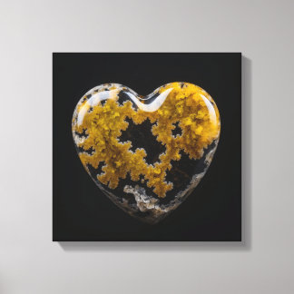 Fantasy Plume Agate Heart Canvas Print
