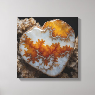 Fantasy Plume Agate Heart Canvas Print
