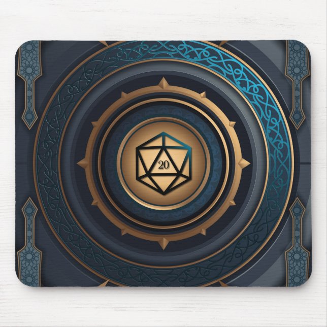 Fantasy Polyhedral D20 Dice Tabletop RPG Mouse Pad (Front)
