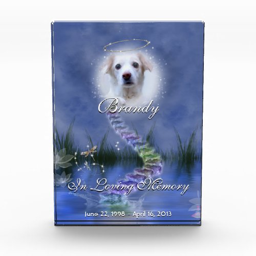 Fantasy Pond Your Pet Photo Personalized Memorial Acrylic Award