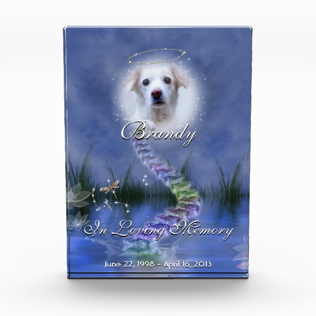 Fantasy Pond Your Pet Photo Personalized Memorial Acrylic Award (Front)