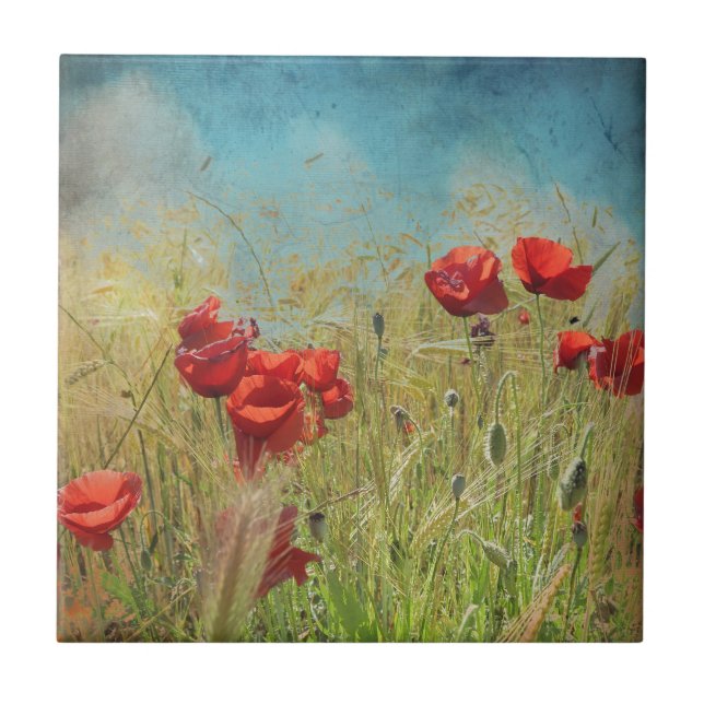 Fantasy poppies tile (Front)