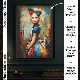 Fantasy Portrait of a Modern Alice DY7L Decoupage Tissue Paper