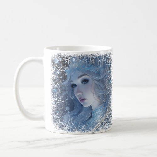Fantasy Portrait of the Winter Snow Queen Coffee Mug