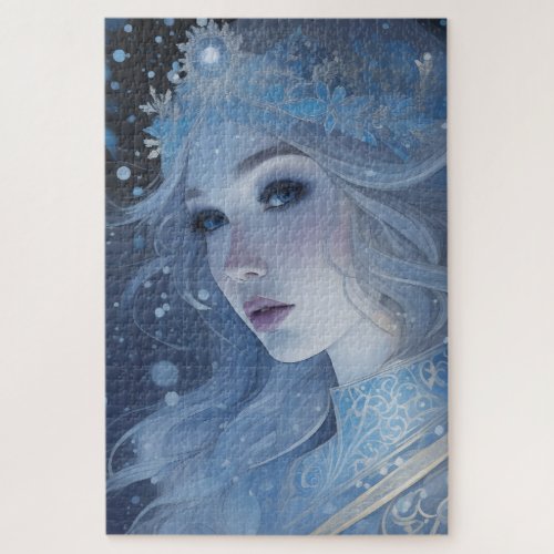 Fantasy Portrait of the Winter Snow Queen Jigsaw Puzzle