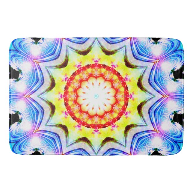 Fantasy Priest Mage Magical Vibrant Mandela Bath Mat (Front)