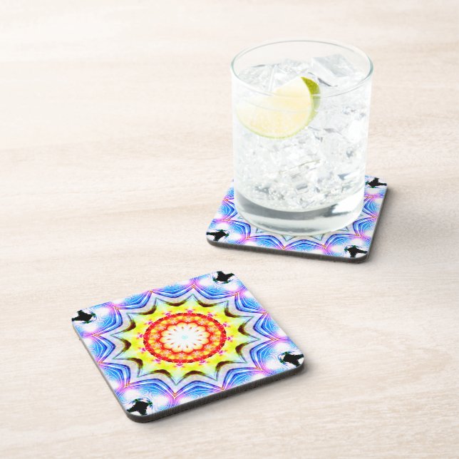 Fantasy Priest Mage Magical Vibrant Mandela Beverage Coaster (Right Side)