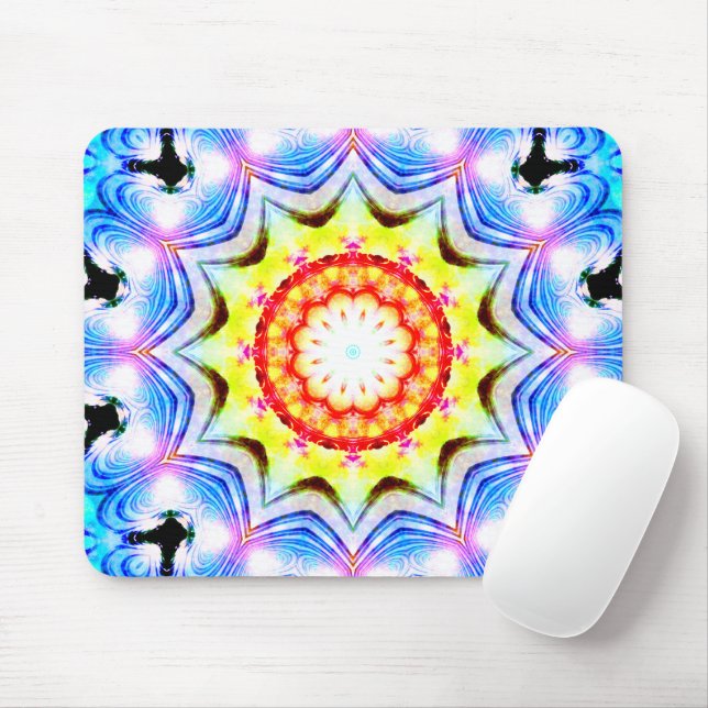 Fantasy Priest Mage Magical Vibrant Mandela Mouse Pad (With Mouse)