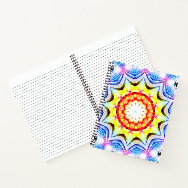 Fantasy Priest Mage Magical Vibrant Mandela Notebook (Inside)