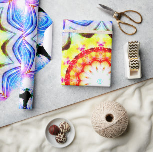 Fantasy Priest Mage Magical Vibrant Mandela Wrapping Paper
