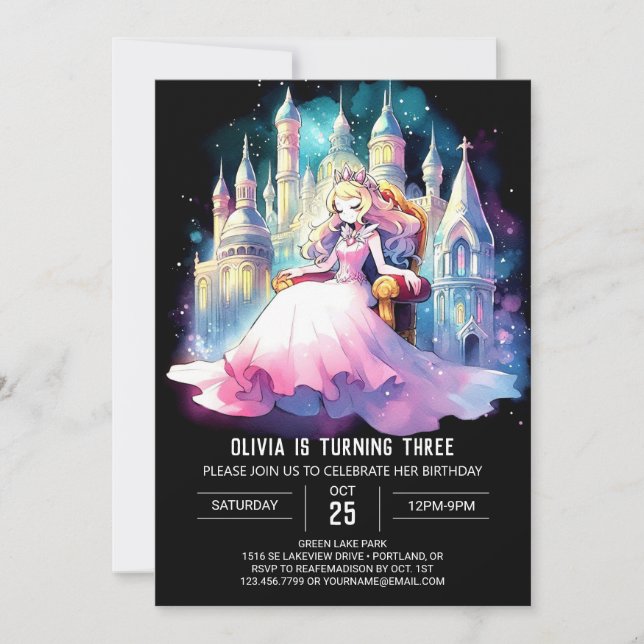Fantasy Princess Birthday  Invitation (Front)