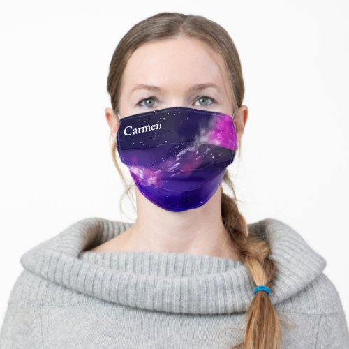 Fantasy Purple Cloudy Night Adult Cloth Face Mask