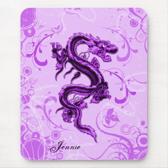 Fantasy Purple Dragon Mouse Pad (Front)