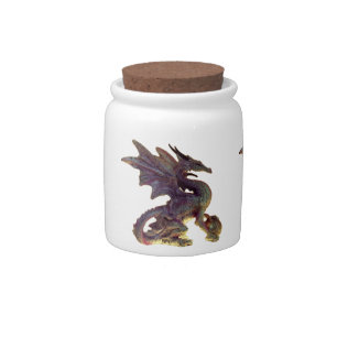 Fantasy Purple & Gold Dragon Candy Jar
