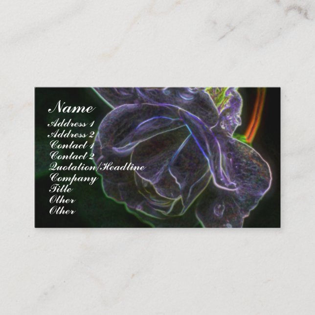 Fantasy Purple Rose Flower Business Card (Front)
