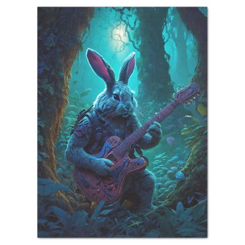 Fantasy Rabbit Playing Guitar Tissue Paper