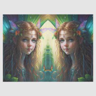 Fantasy Rainbow Fairy Girl Decoupage Tissue Paper