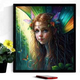 Fantasy Rainbow Fairy Girl Poster