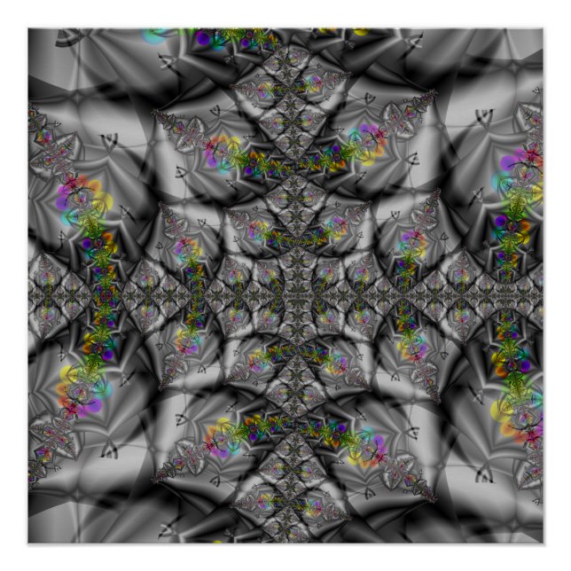 Fantasy | Rainbow Fractal Art Poster (Front)