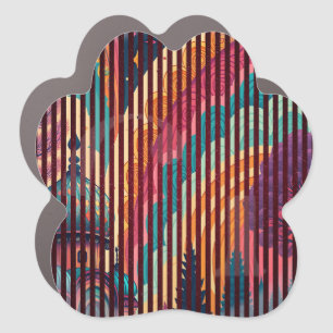 Fantasy Rainbow Striped Car Magnet – Customizable