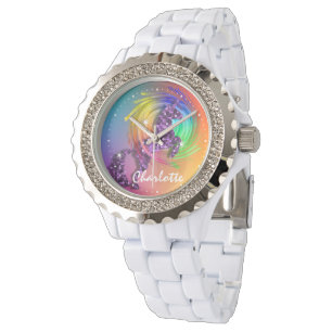 Fantasy Rainbow Unicorn Personalized Watch