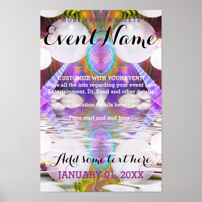 Fantasy Rave Event Customizable Poster Template #1 (Front)