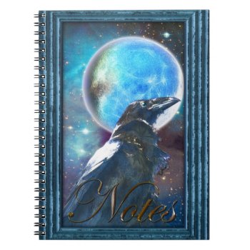 Fantasy Raven & Moon Inspirational Art Notebook by RavenSpiritPrints at Zazzle