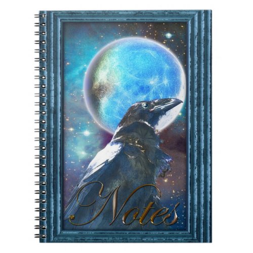 Fantasy Raven  Moon Inspirational Art Notebook