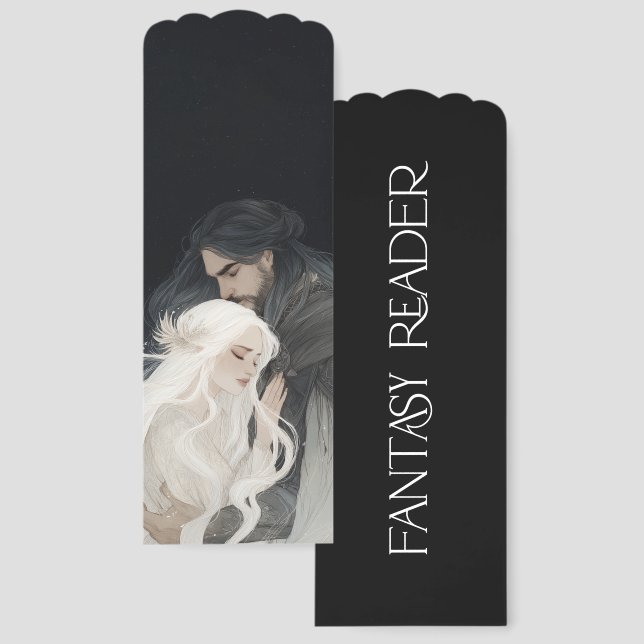 Fantasy reader book art main characters embracing  bookmarks (Front & Back)