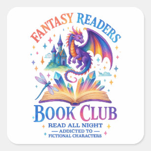 Fantasy Readers Book Club.... Square Sticker